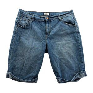 Levis Womens 515 Bermuda Jean Shorts Size 12 Blue Denim Classic Casual Cuffed